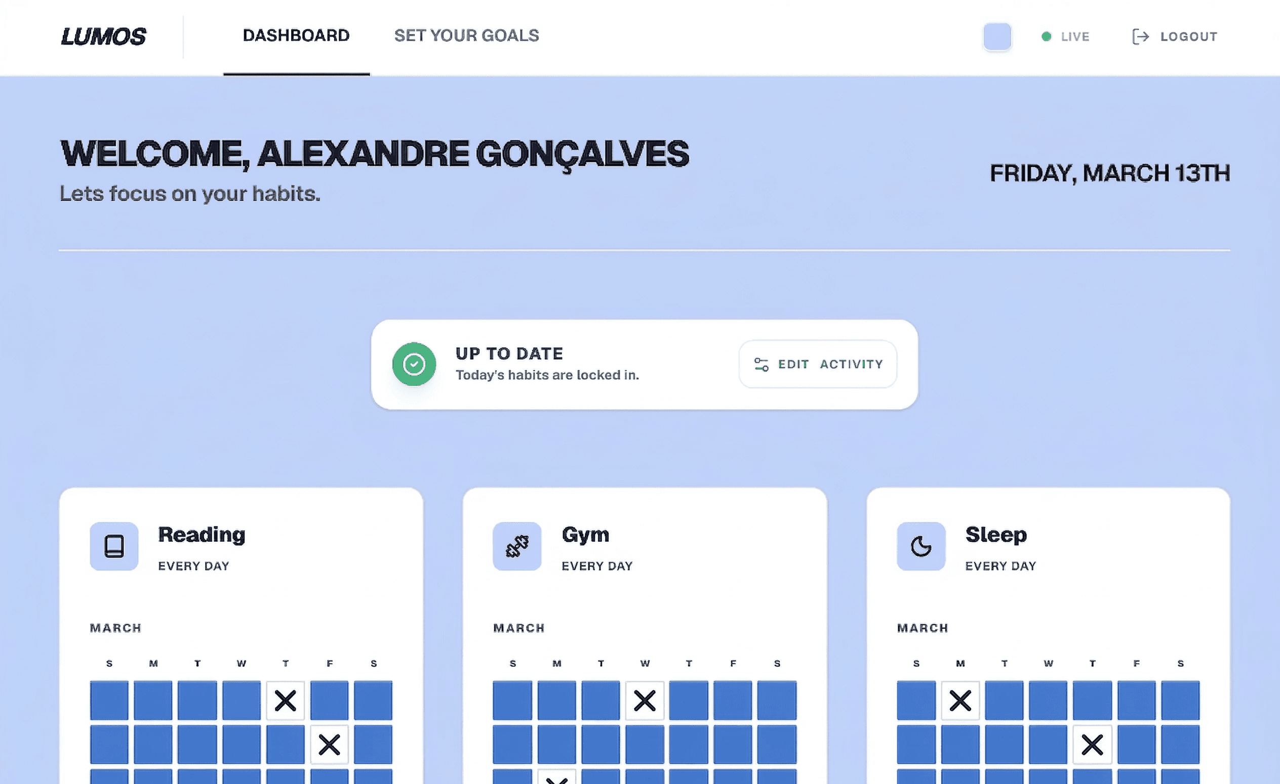 Lumos Dashboard Screenshot